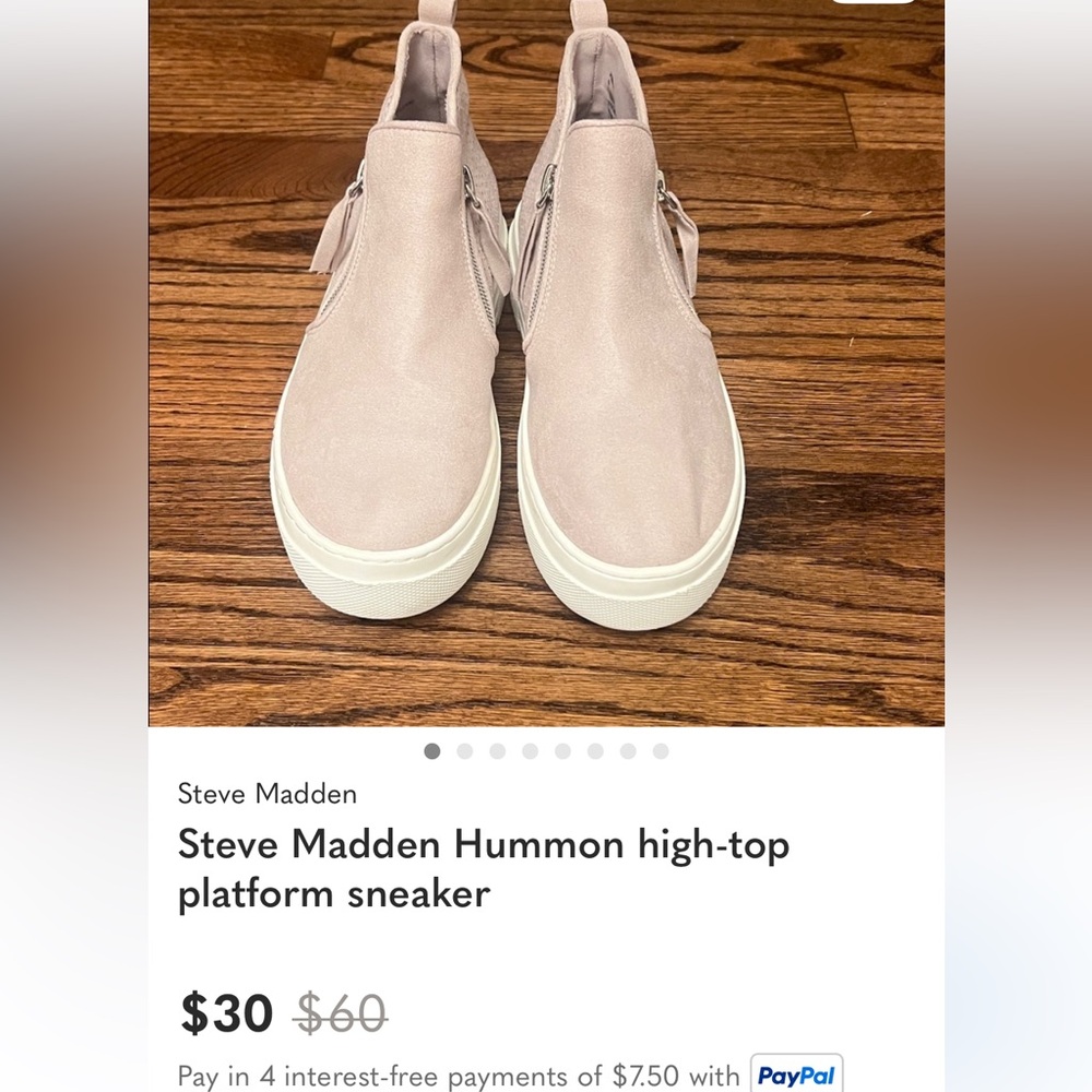 Shiny girls' sneakers, size 4. Pinky beige. Never worn.